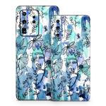 Blue Ink Floral Samsung Galaxy S20 Series Skin