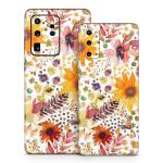 Summer Watercolor Sunflowers Samsung Galaxy S20 Series Skin