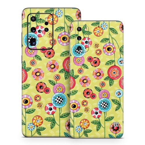 Button Flowers Samsung Galaxy S20 Series Skin