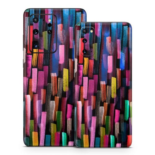 Colorful Brushstrokes Black Samsung Galaxy S20 Series Skin