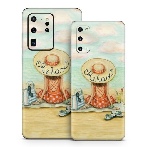 Relaxing on Beach Samsung Galaxy S20 Series Skin
