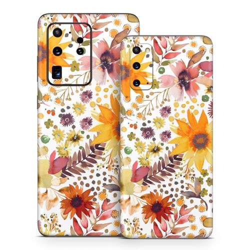 Summer Watercolor Sunflowers Samsung Galaxy S20 Series Skin