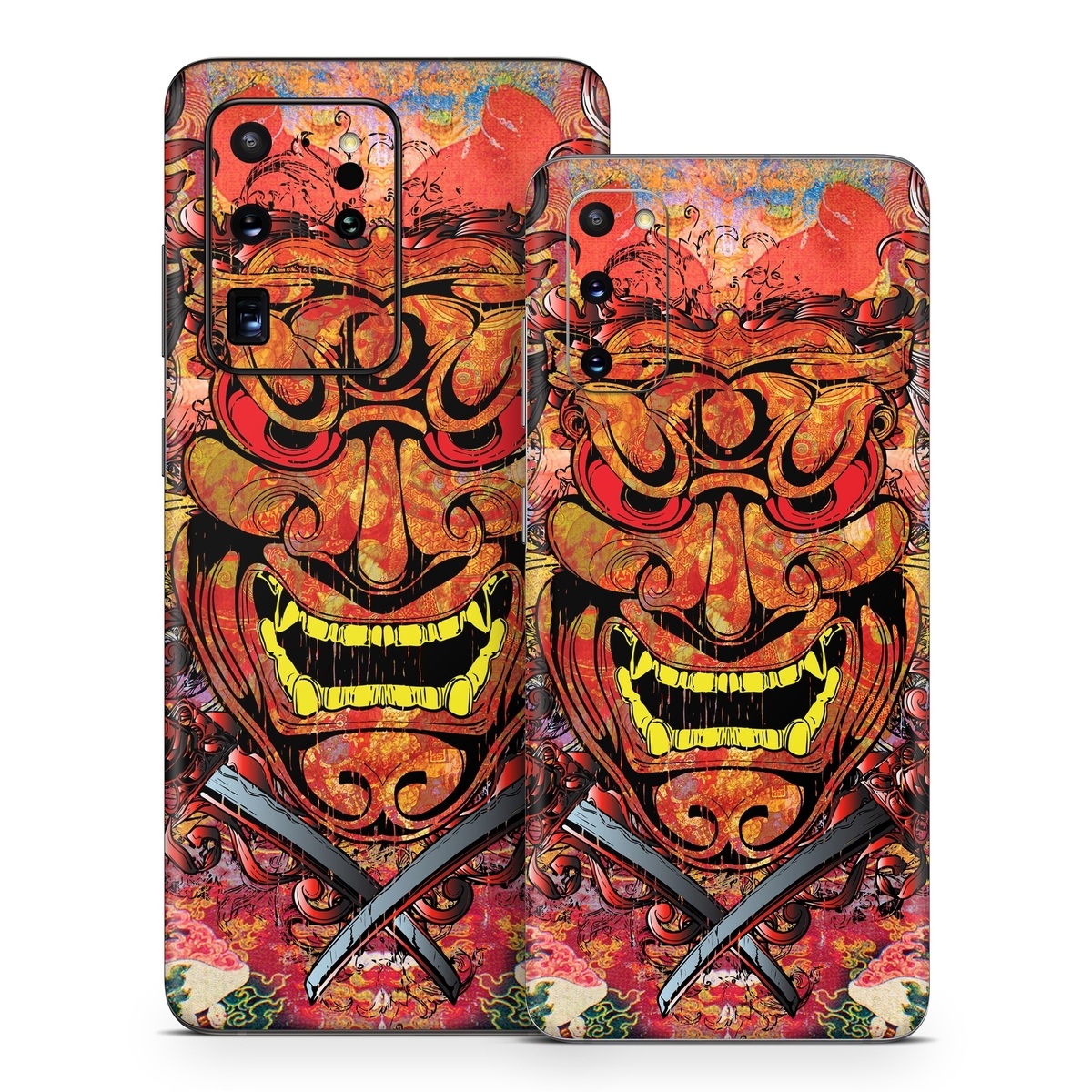 Samsung Galaxy S20 Series Skin design of Art, Psychedelic art, Visual arts, Illustration, Fictional character, Demon, with red, orange, yellow colors