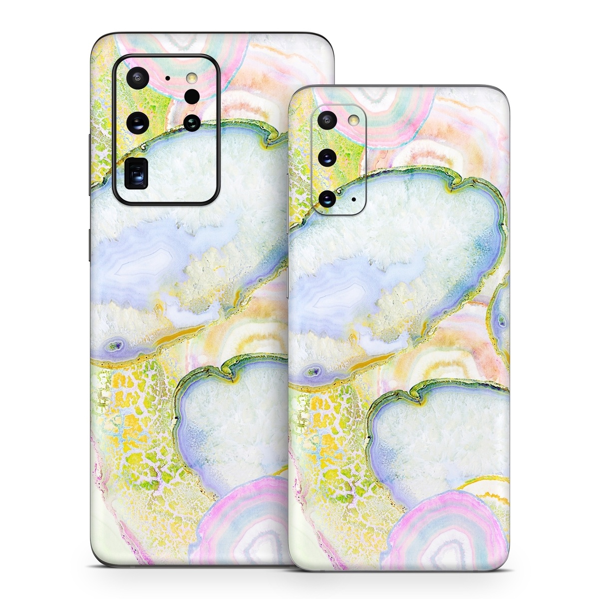 Samsung Galaxy S20 Series Skin design of Watercolor paint, Illustration, Paint, Child art, Art, with blue, purple, green, yellow, pink colors