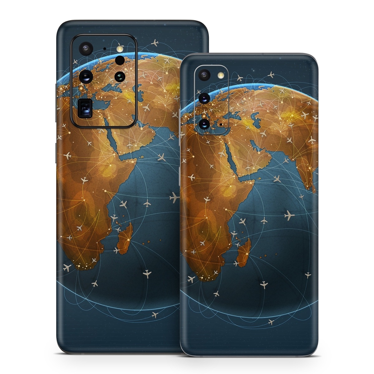 Samsung Galaxy S20 Series Skin design of Planet, Earth, Astronomical object, World, Atmosphere, Globe, Space, Sky, Astronomy, Circle, with blue, yellow, brown colors