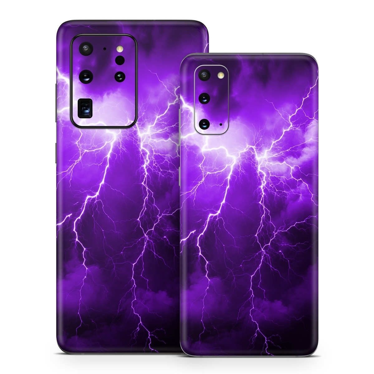 Samsung Galaxy S20 Series Skin design of Sky, Lightning, Thunder, Atmosphere, Thunderstorm, Daytime, Purple, Light, Cloud, Nature, with black, purple colors