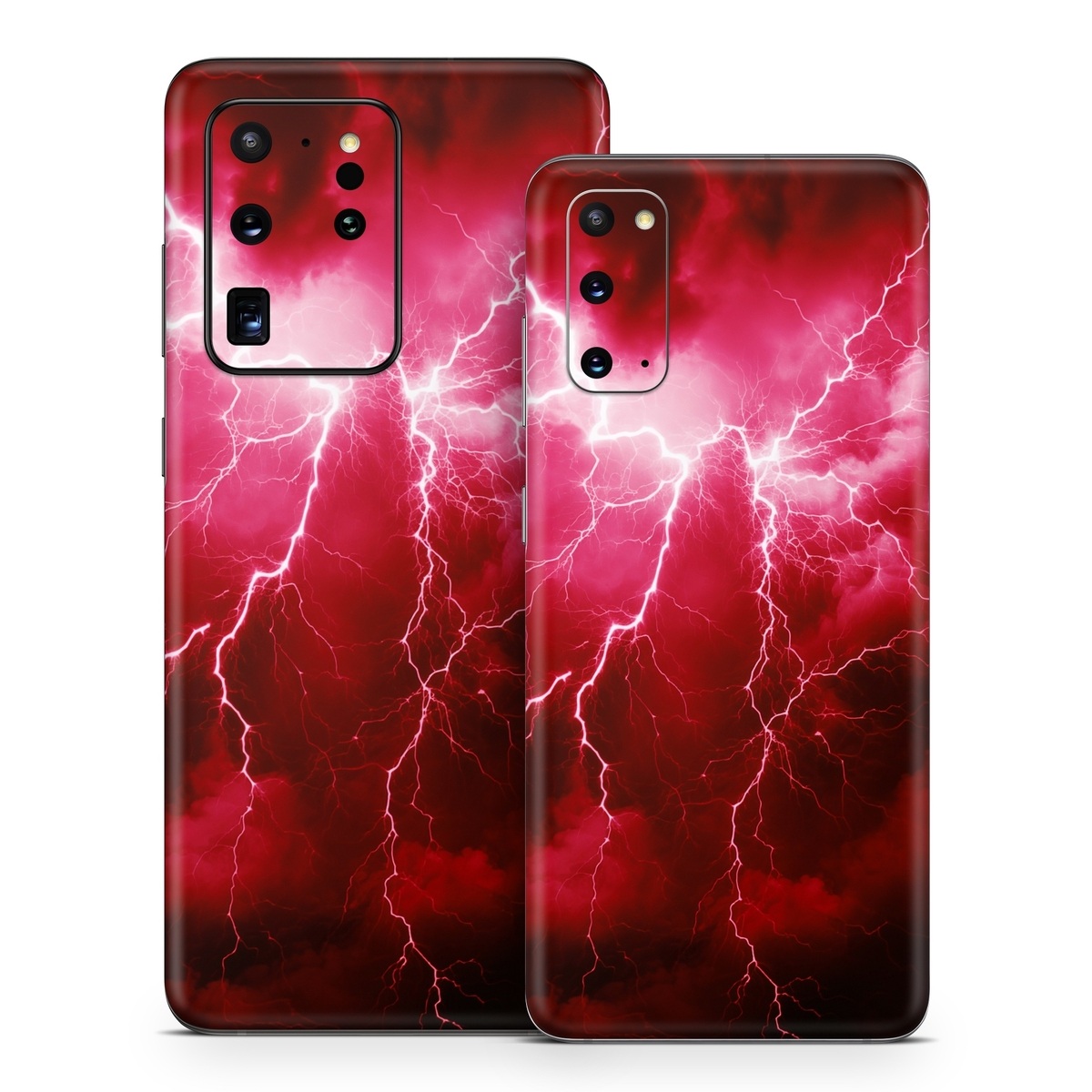 Samsung Galaxy S20 Series Skin design of Thunder, Atmosphere, Sky, Light, Purple, Lighting, Water, Thunderstorm, Electricity, Pink, with black, red colors