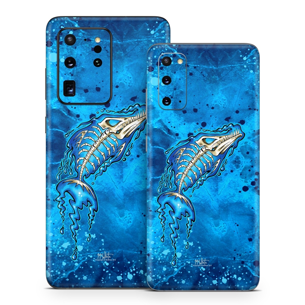 Samsung Galaxy S20 Series Skin design of Blue, Water, Aqua, Electric blue, Illustration, Graphic design, Liquid, Graphics, Marine biology, Art, with blue, white colors