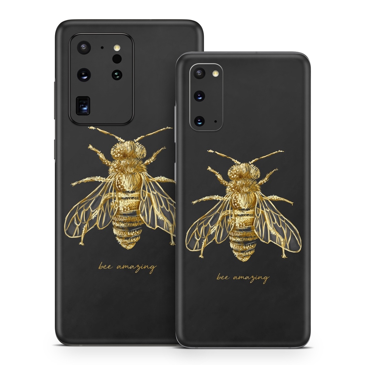 Samsung Galaxy S20 Series Skin design of Insect, Invertebrate, Membrane-winged insect, Arthropod, Pest, Net-winged insects, Bee, Cicada, Macro photography, Pollinator, with black, yellow, white colors
