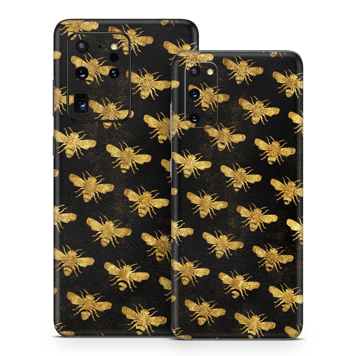 Samsung Galaxy S20 Series Skin design of Pattern, Yellow, Flower, Design, Plant, Wildflower, Textile, Metal, with black, yellow colors