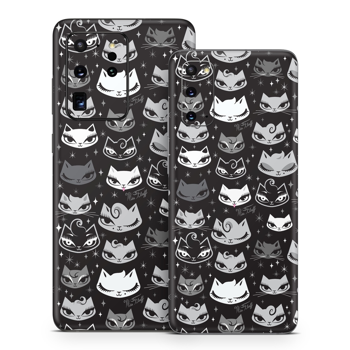 Samsung Galaxy S20 Series Skin design of Pattern, Design, Headgear, Hat, Smile, Team, Crowd, with black, white, gray colors