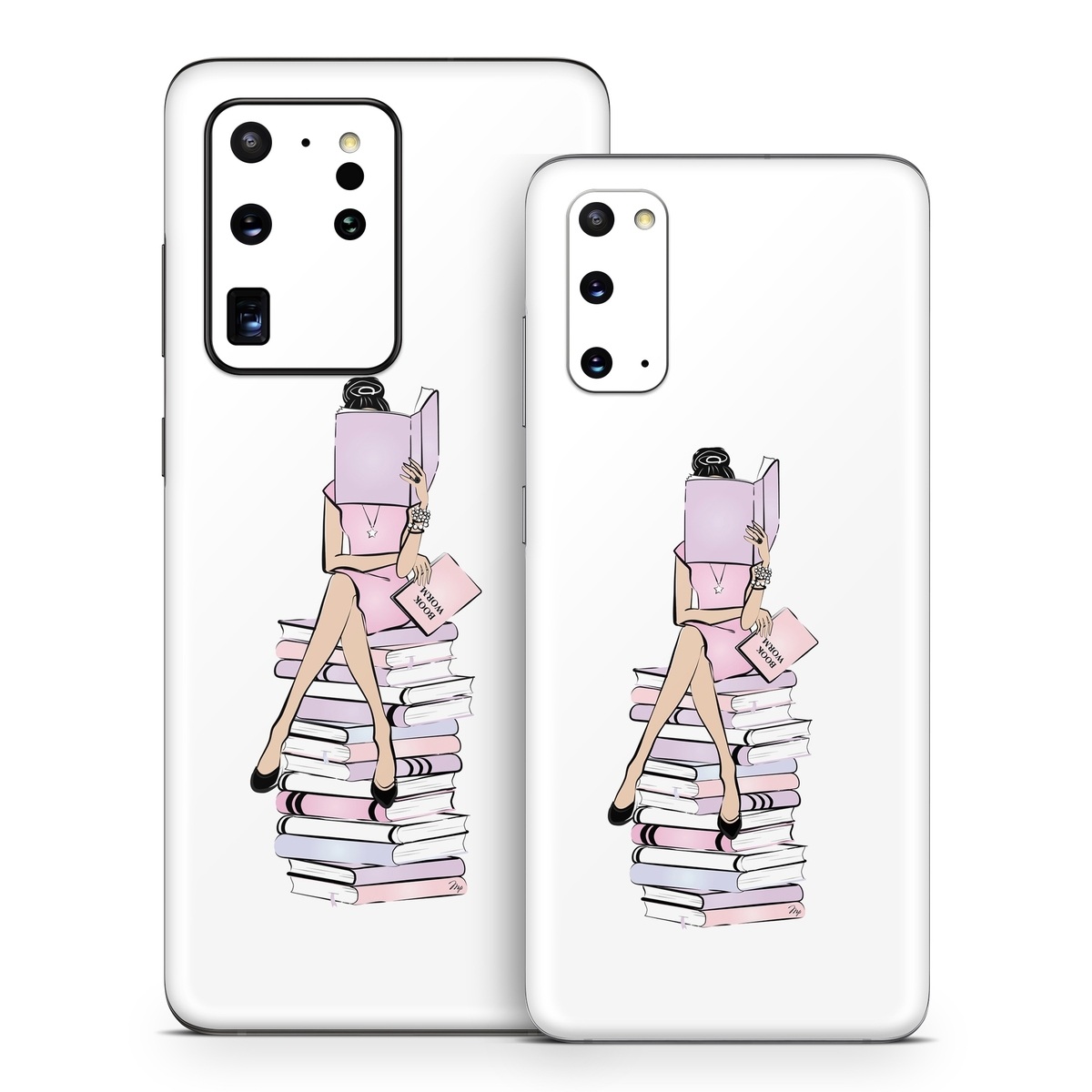 Samsung Galaxy S20 Series Skin design of Gesture, Art, Cartoon, Font, Drawing, Illustration, Painting, Fictional character, Animation, Diagram, with black, white, pink, purple, blue, yellow, brown colors