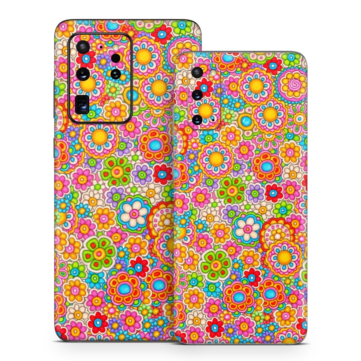 Samsung Galaxy S20 Series Skin design of Pattern, Design, Textile, Visual arts, with pink, red, orange, yellow, green, blue, purple colors