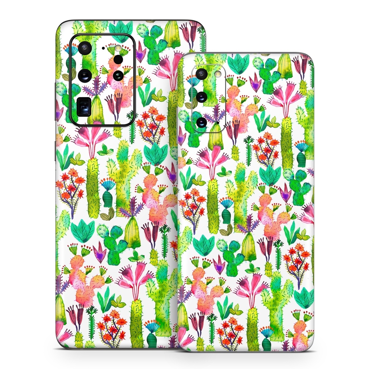 Samsung Galaxy S20 Series Skin design of Pattern, Floral design, Plant, Wildflower, Wrapping paper, with white, green, red, purple, pink, black colors