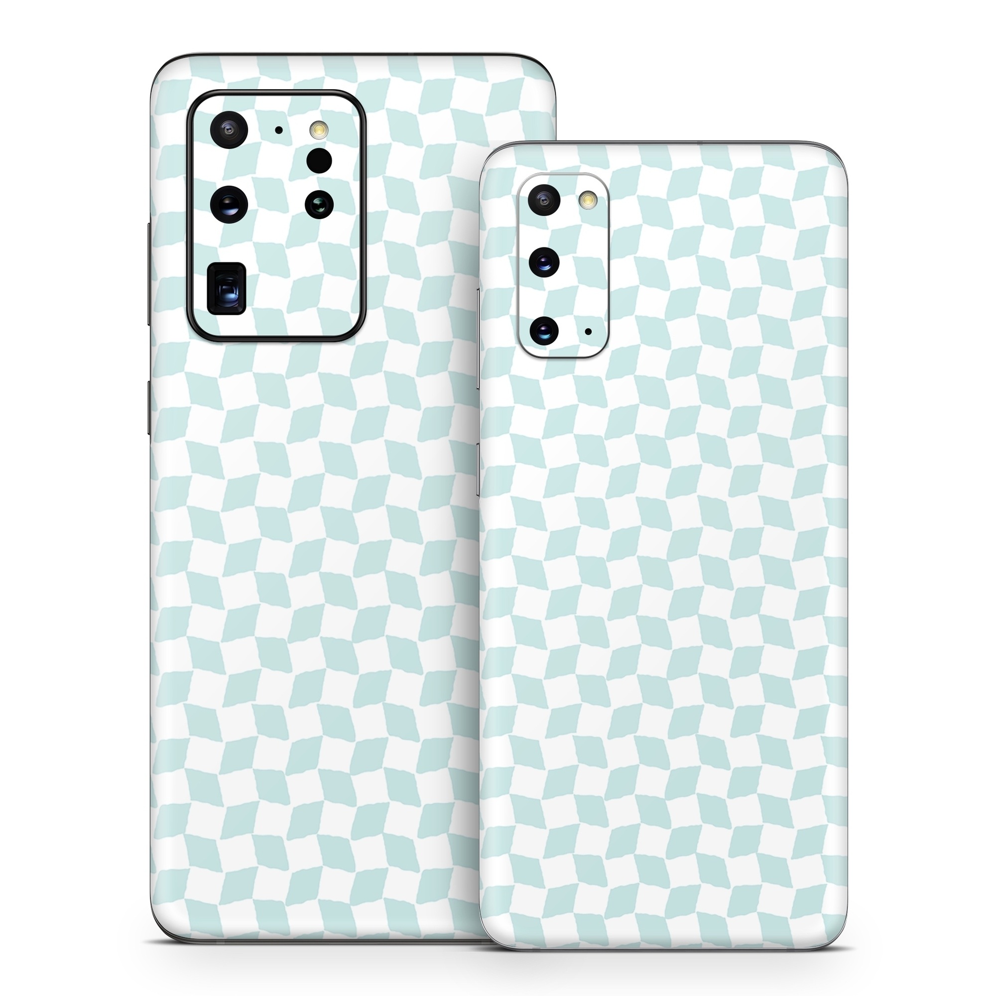 Samsung Galaxy S20 Series Skin design of Blue, Azure, Art, Font, Aqua, Rectangle, Floor, Flooring, Material property, Symmetry, with white, blue colors