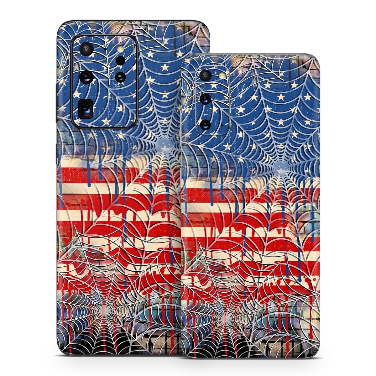 Samsung Galaxy S20 Series Skin design of Graffiti, Art, Pattern, Flag, Street art, Line, Textile, Mural, Modern art, with red, blue, white, black colors