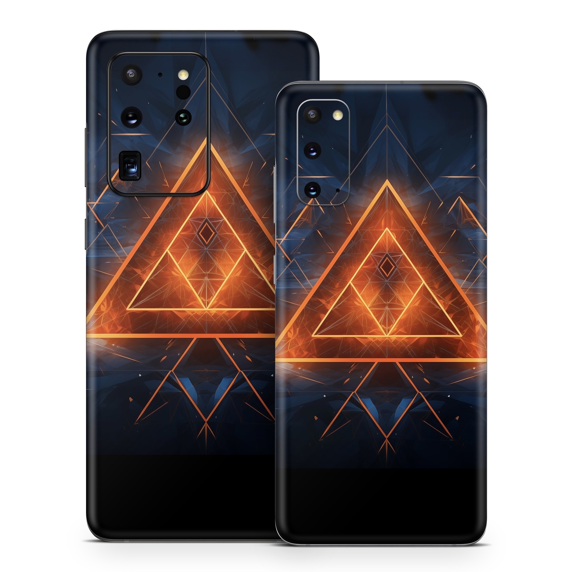 Samsung Galaxy S20 Series Skin design of Sky, Atmosphere, Water, Triangle, Cloud, Electricity, Astronomical object, Tree, Star, Font, with black, white, orange, yellow, red, blue colors