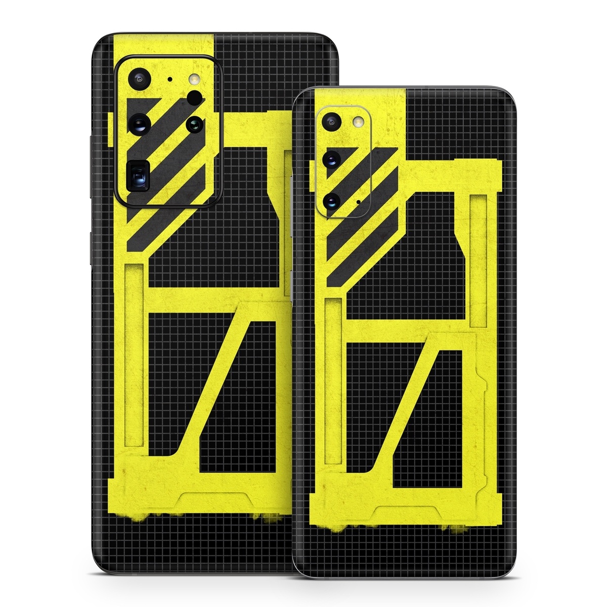 Samsung Galaxy S20 Series Skin design of Yellow, Green, Font, Pattern, Graphic design, with black, yellow, gray, blue, green colors