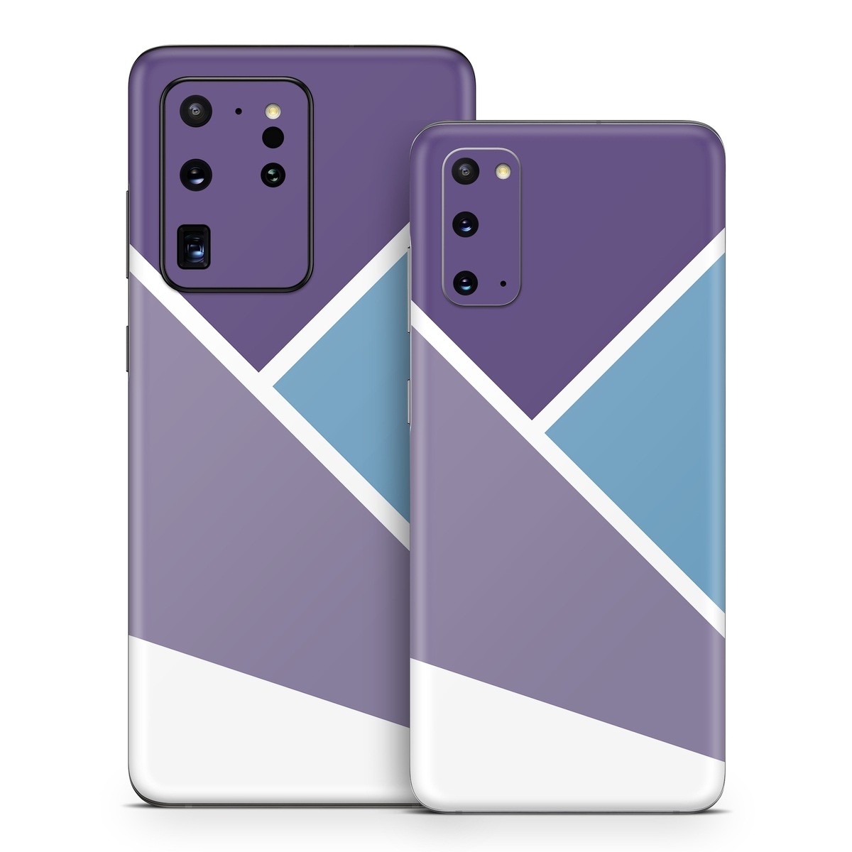 Samsung Galaxy S20 Series Skin design of Violet, Purple, Turquoise, Line, Pattern, Design, Graphic design, Font, Triangle, Magenta, with white, blue, purple colors