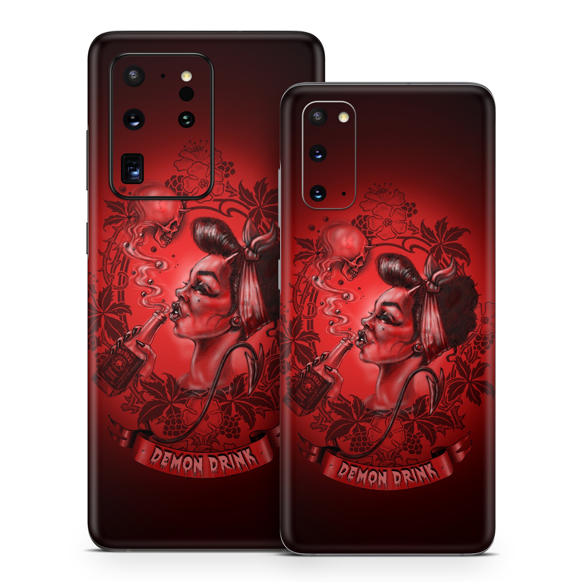 Samsung Galaxy S20 Series Skin design of Font, Art, Magenta, Pattern, Graphics, Visual arts, Painting, Carmine, Illustration, Drawing, with black, red, white colors