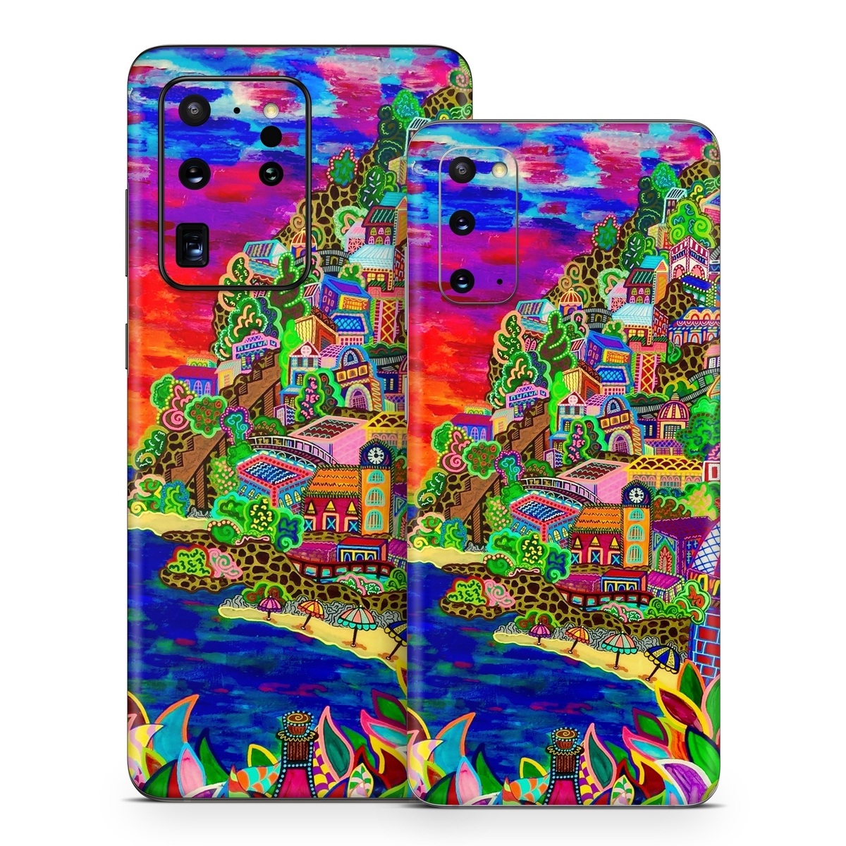 Samsung Galaxy S20 Series Skin design of Art, Modern art, Visual arts, Painting, with red, blue, yellow, purple, white, green, orange colors