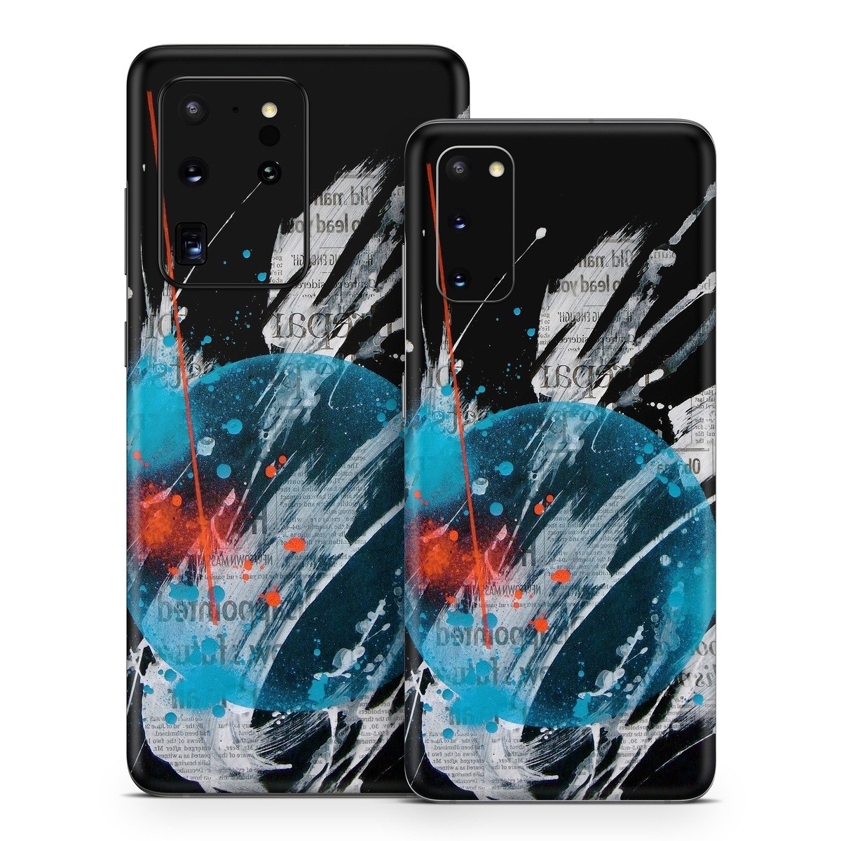 Samsung Galaxy S20 Series Skin design of Graphic design, Illustration, Graphics, Design, Art, Space, World, with black, gray, blue, red colors