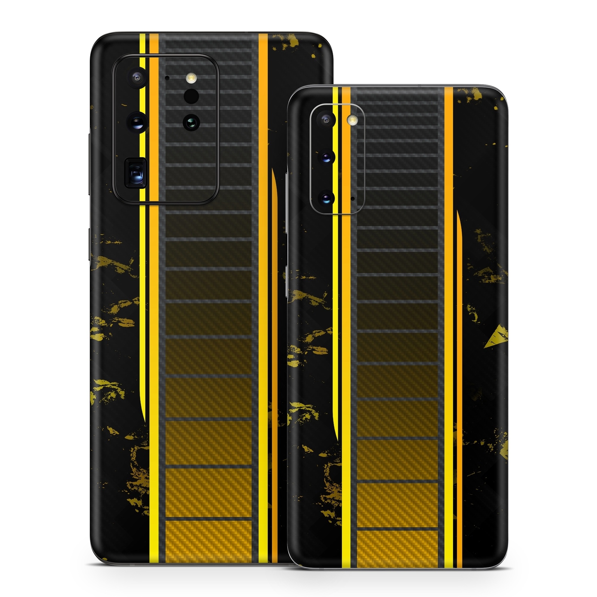 Samsung Galaxy S20 Series Skin design of Yellow, Plant, Font, Symmetry, Terrestrial plant, Tower block, Parallel, Pattern, Tints and shades, Rectangle, with black, yellow, gray, orange colors