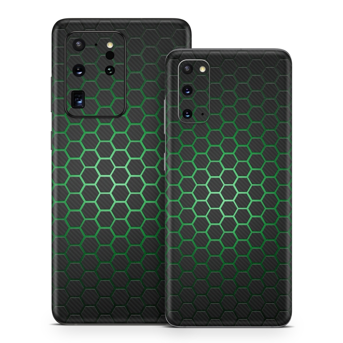 Samsung Galaxy S20 Series Skin design of Pattern, Metal, Design, Carbon, Space, Circle, with black, gray, green colors