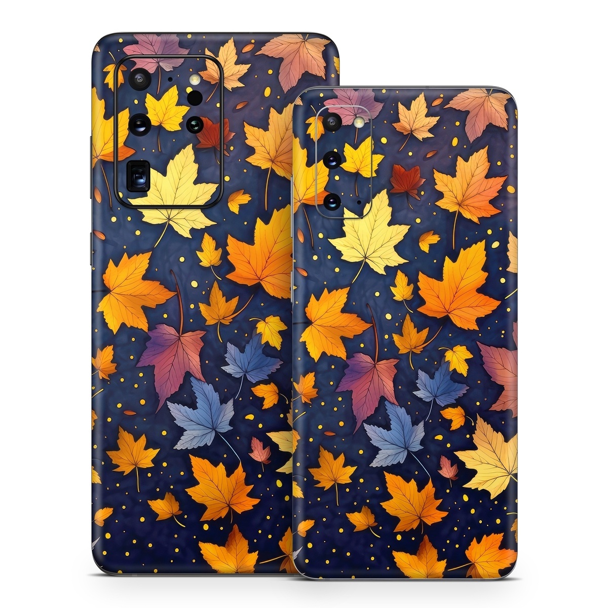 Samsung Galaxy S20 Series Skin design of Orange, Line, Pattern, Electric blue, Symmetry, Groundcover, Flowering plant, Design, Flower, Art, with yellow, orange, red, black, blue, purple colors