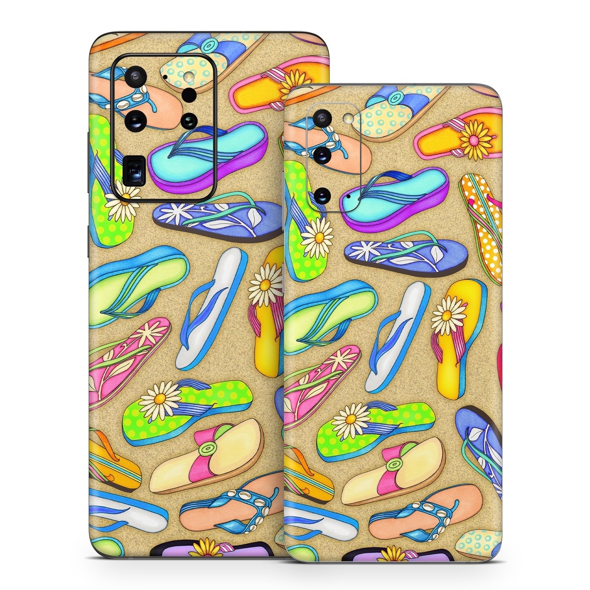 Samsung Galaxy S20 Series Skin design of Pattern, Design, Visual arts, Footwear, Art, with gray, green, blue, pink, purple, orange colors