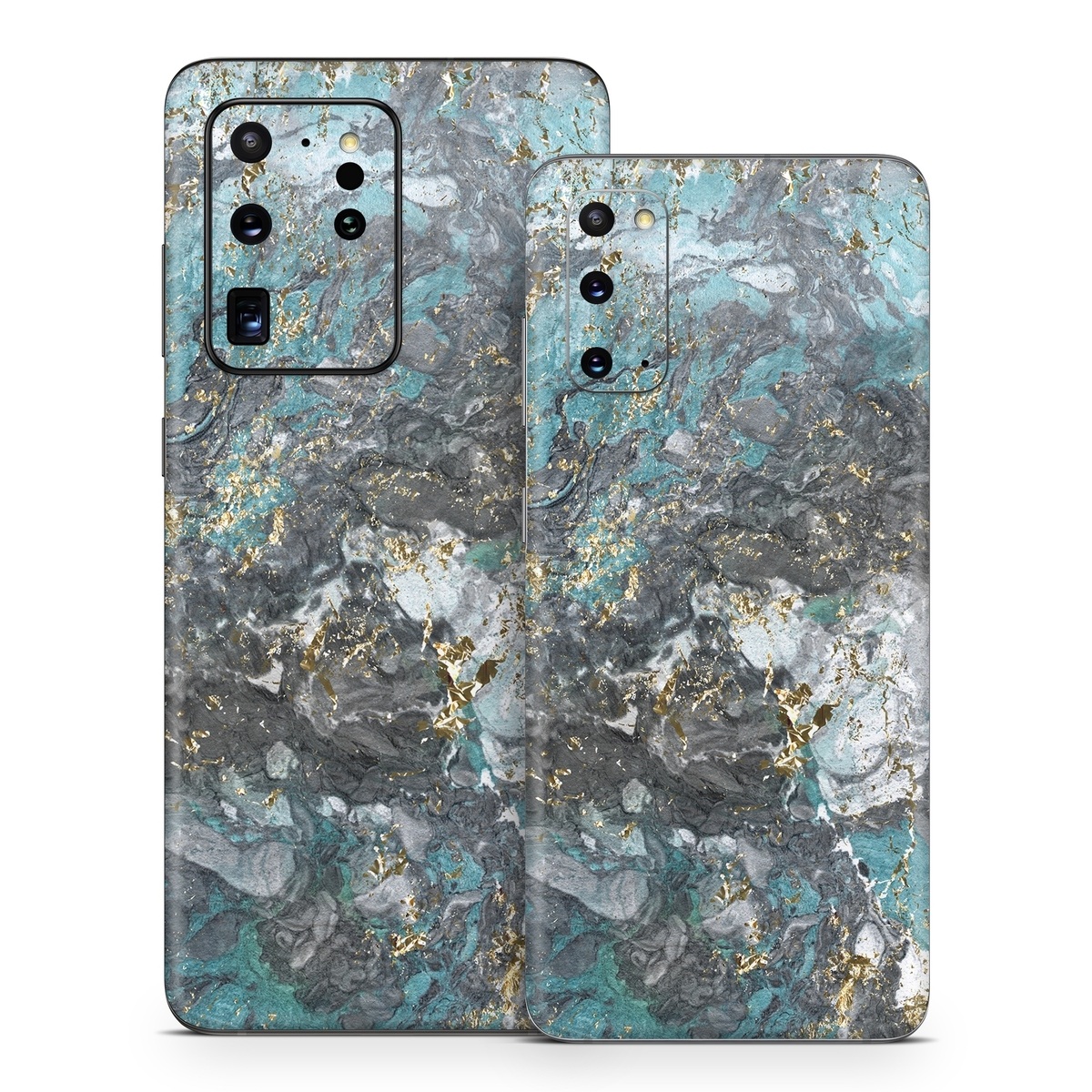 Samsung Galaxy S20 Series Skin design of Blue, Turquoise, Green, Aqua, Teal, Geology, Rock, Painting, Pattern, with black, white, gray, green, blue colors