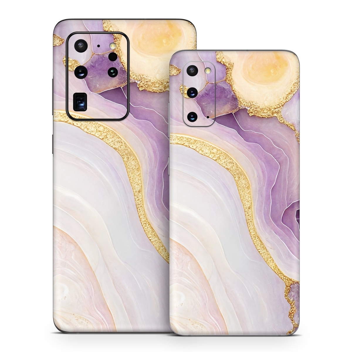Samsung Galaxy S20 Series Skin design of Purple, Dishware, Violet, Art, Pattern, Serveware, Painting, Metal, Circle, Ceiling, with purple, white, yellow, orange colors