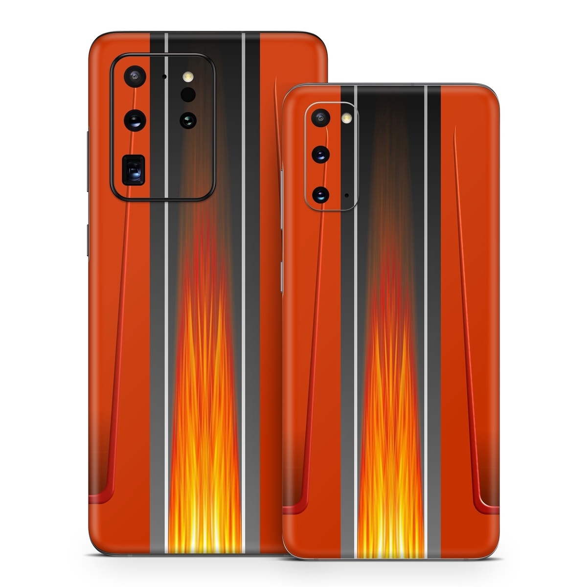 Samsung Galaxy S20 Series Skin design of Orange, Red, Line, Material property, Rectangle, Automotive lighting, with red, black, orange, gray colors