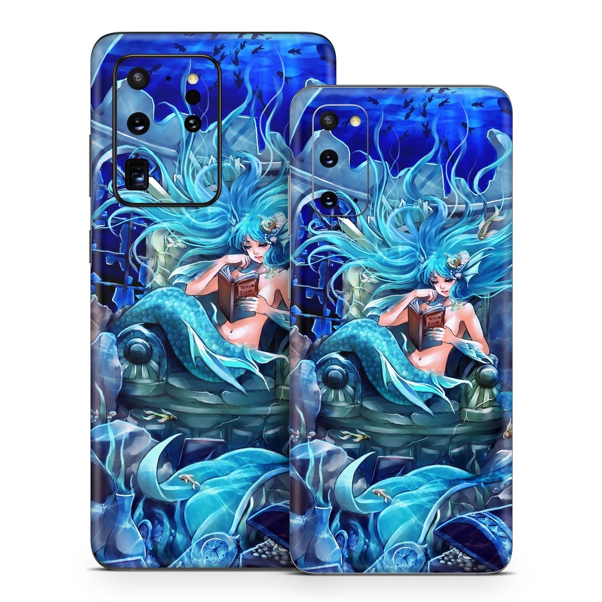 Samsung Galaxy S20 Series Skin design of Cg artwork, Fictional character, Electric blue, Illustration, Art, Mythology, Dragon, Games, Mythical creature, with blue, black, yellow, white colors