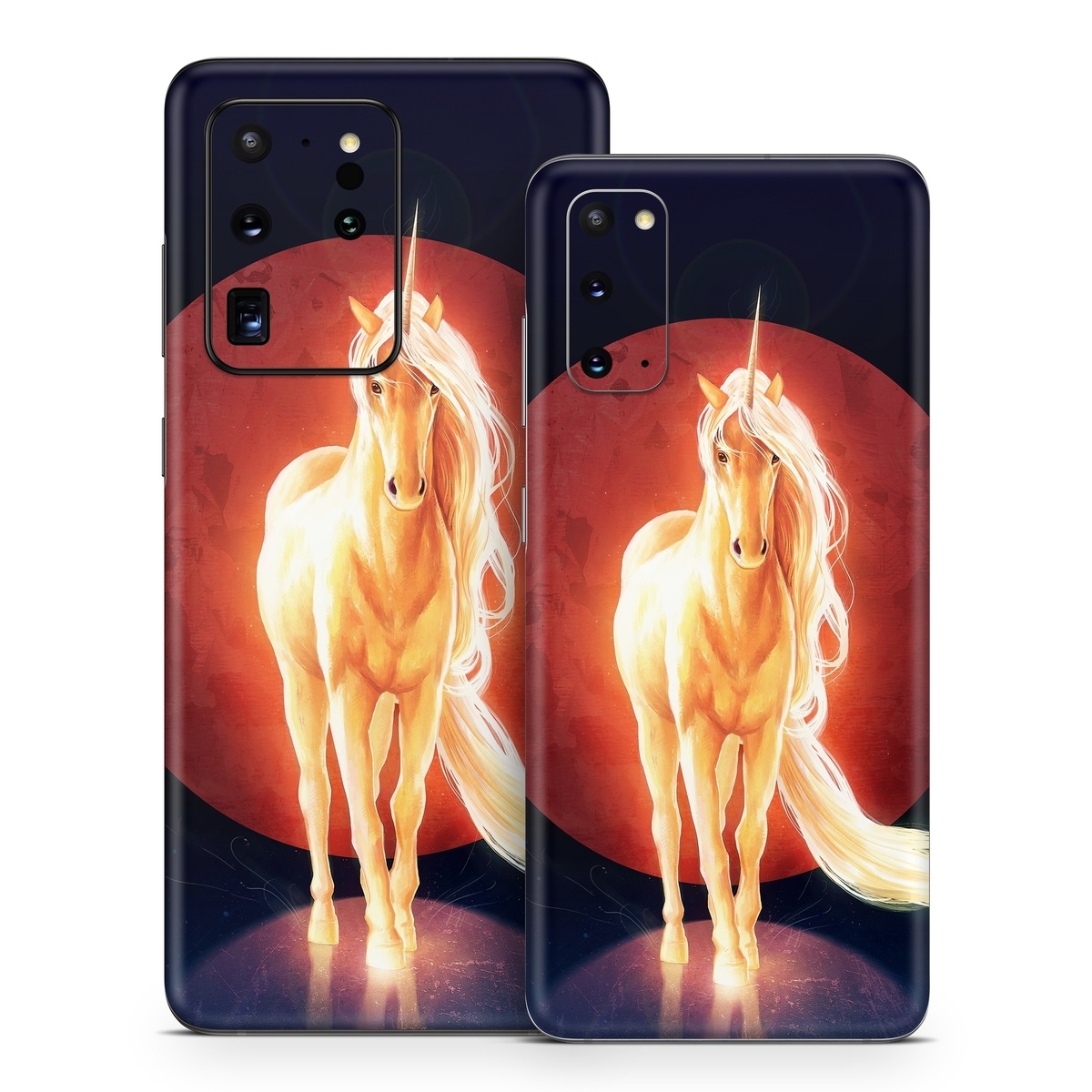 Samsung Galaxy S20 Series Skin design of Hair, Horse, Human body, Jaw, Art, Entertainment, Heat, Neon, Flame, Tail, with black, red, orange, yellow, white, purple colors