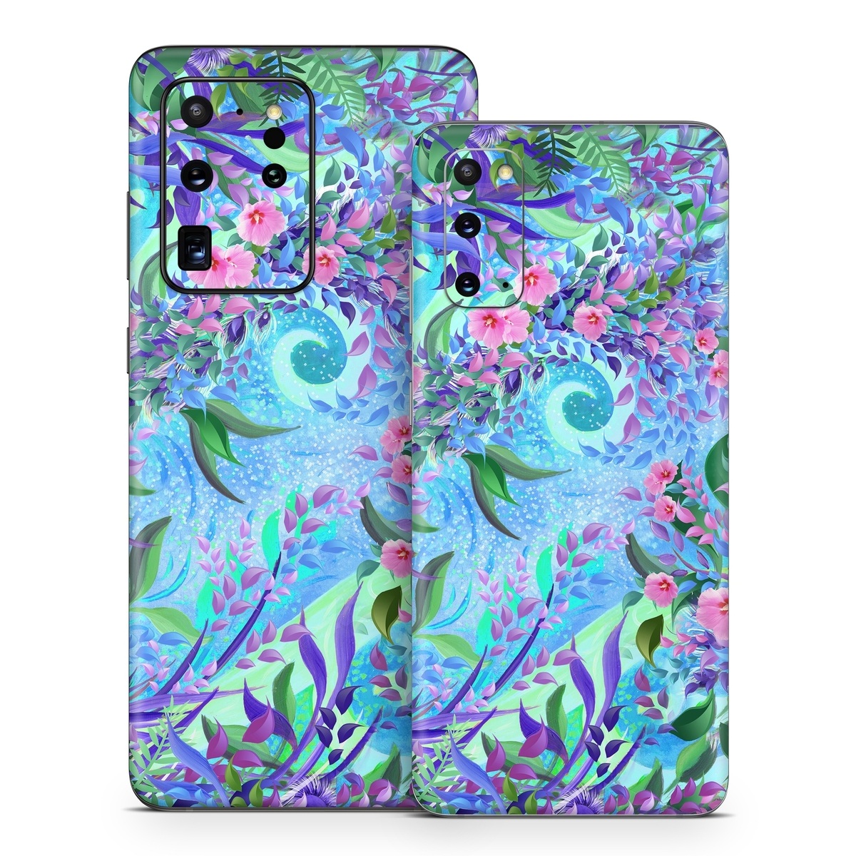 Samsung Galaxy S20 Series Skin design of Psychedelic art, Pattern, Lilac, Purple, Art, Pink, Design, Fractal art, Visual arts, Organism, with gray, blue, purple colors