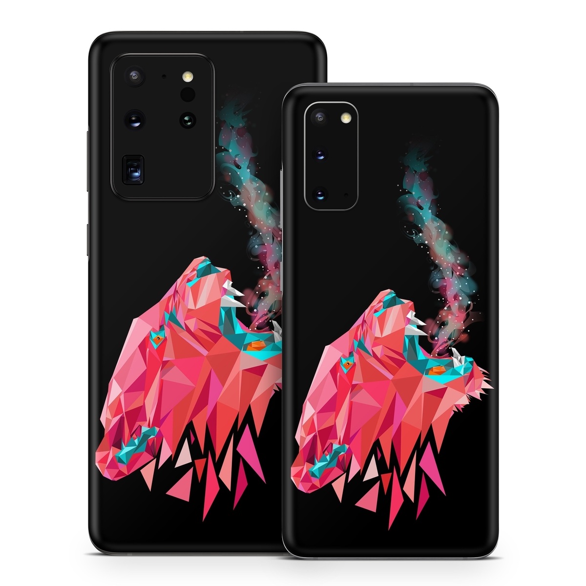 Samsung Galaxy S20 Series Skin design of Pink, Graphic design, Illustration, Design, Organism, Graphics, Font, Art, Animation, Pattern, with black, red, pink, gray colors