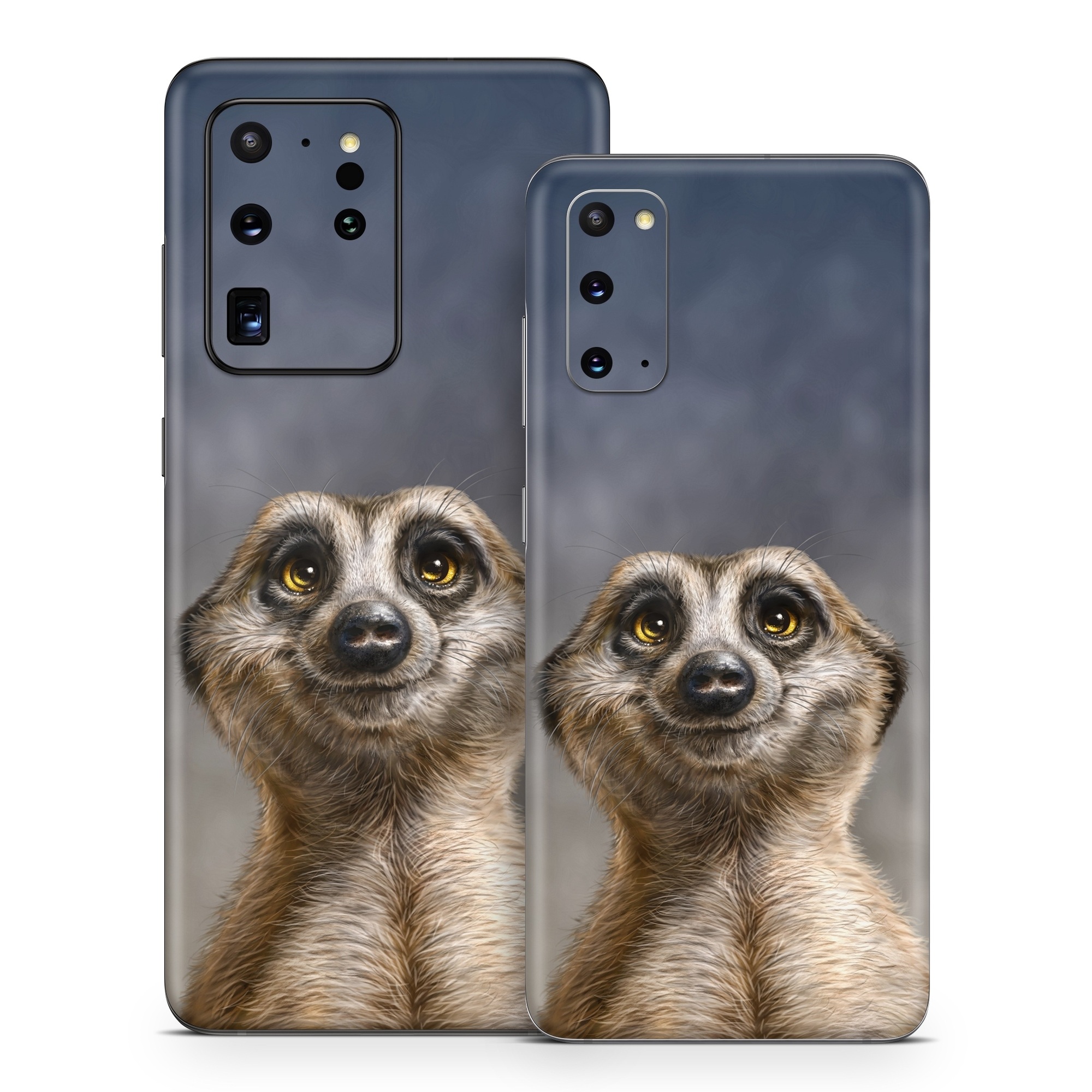 Samsung Galaxy S20 Series Skin design of Face, Head, Eye, Eyelash, Human body, Carnivore, Iris, Terrestrial animal, Whiskers, Snout, with white, gray, brown, yellow, black, blue colors