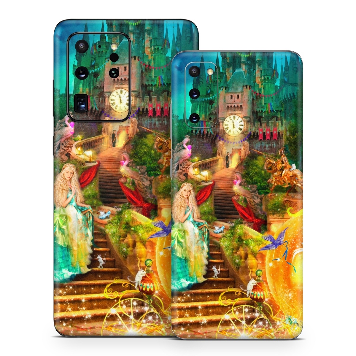 Samsung Galaxy S20 Series Skin design of Mythology, Adventure game, World, Fictional character, Theatrical scenery, Art, with yellow, orange, blue, green, red, purple, white, black colors