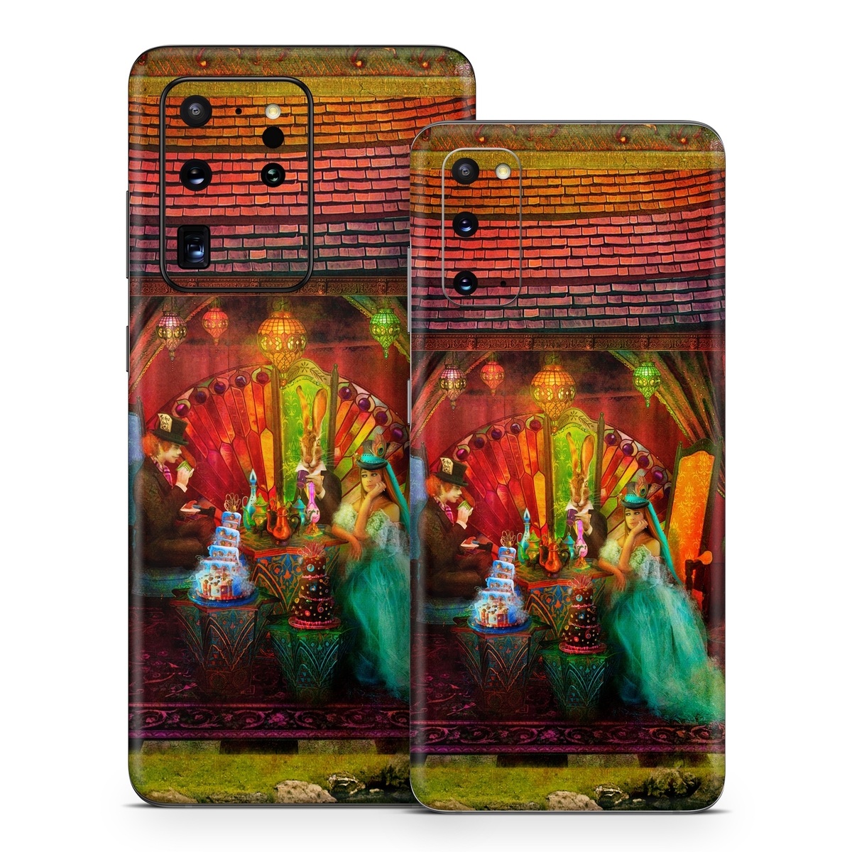 Samsung Galaxy S20 Series Skin design of Hindu temple, Temple, Art, Painting, Place of worship, Stage, Fictional character, with black, red, green, blue, gray colors