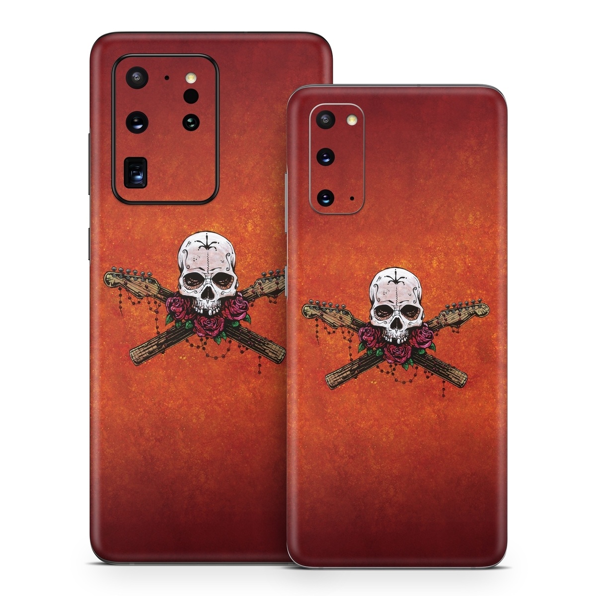 Samsung Galaxy S20 Series Skin design of Sleeve, Orange, Skull, Font, Bone, Art, T-shirt, Symbol, Circle, Emblem, with black, white, gray, brown, red, green colors