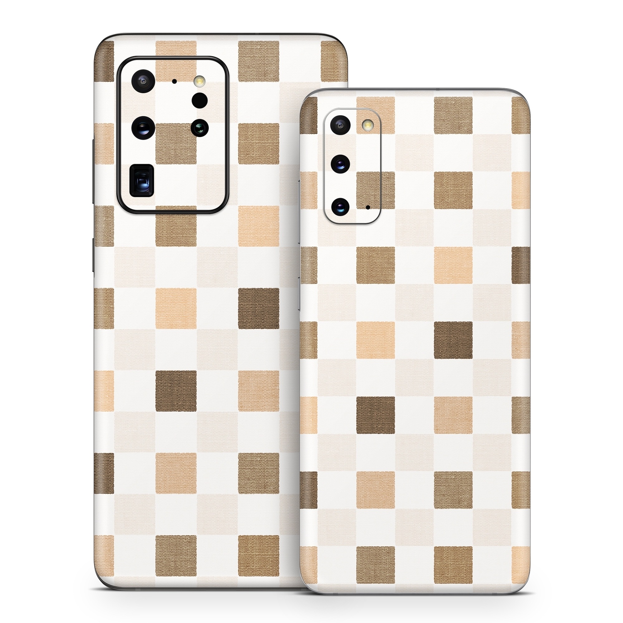 Samsung Galaxy S20 Series Skin design of Brown, Rectangle, Beige, Textile, Sleeve, Grey, Khaki, Material property, Symmetry, Art, with white, gray, brown colors