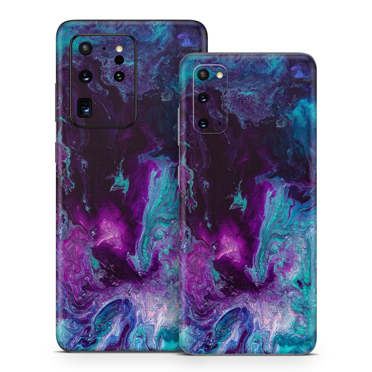 Samsung Galaxy S20 Series Skin design of Blue, Purple, Violet, Water, Turquoise, Aqua, Pink, Magenta, Teal, Electric blue, with blue, purple, black colors