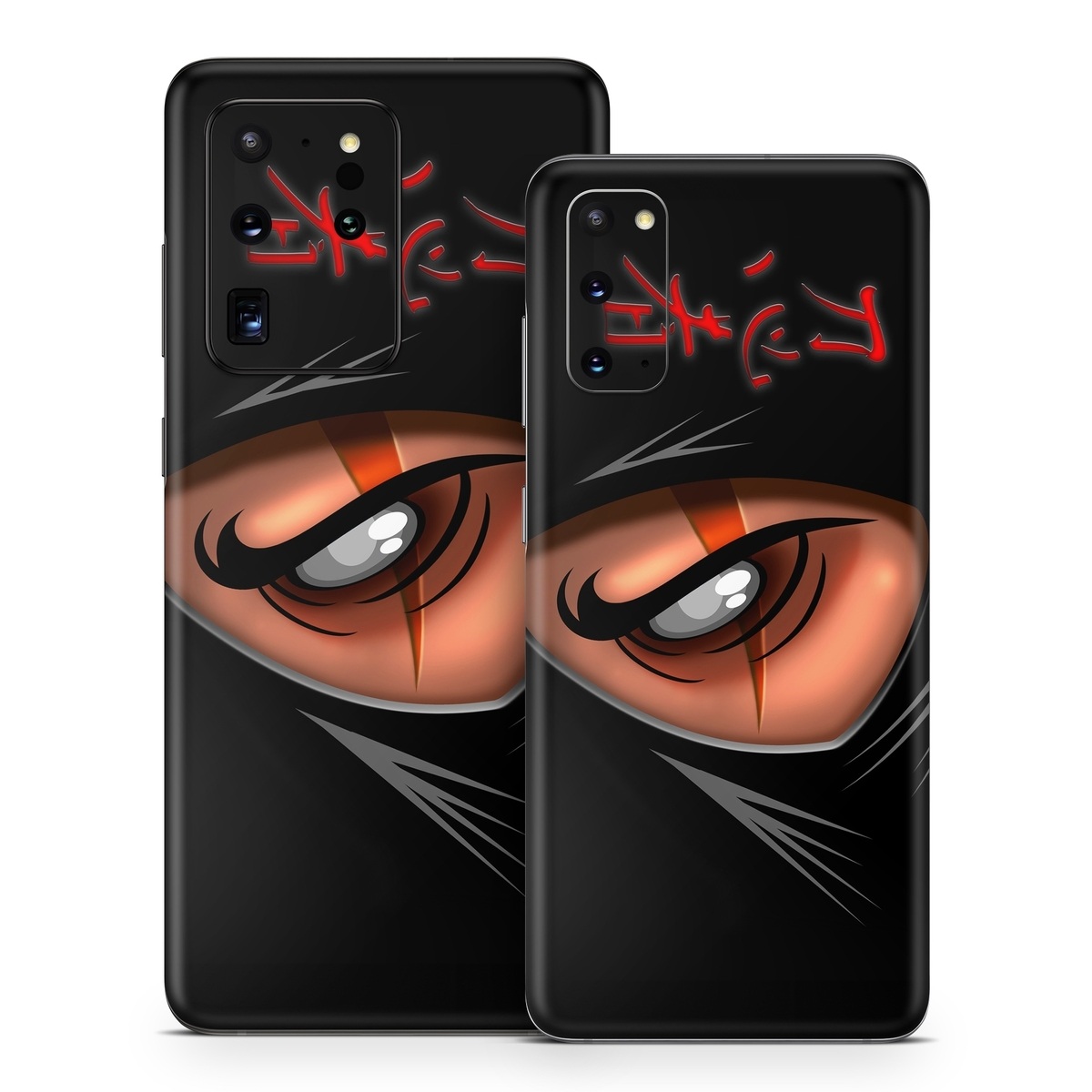 Samsung Galaxy S20 Series Skin design of Cartoon, Eye, Organ, Anime, Illustration, Mouth, Fictional character, Animation, Graphic design, Cg artwork, with black, red, green, pink, orange, gray colors