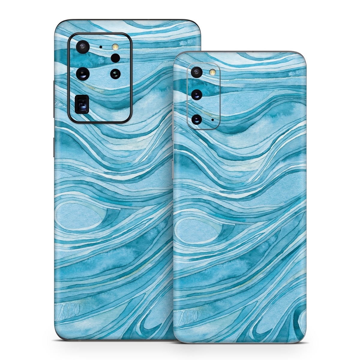 Samsung Galaxy S20 Series Skin design of Water, Liquid, Azure, Fluid, Rectangle, Aqua, Painting, Pattern, Electric blue, Art, with blue, white colors