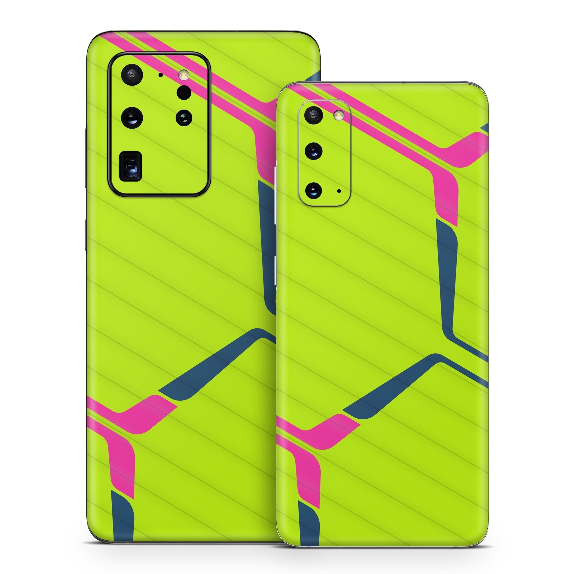 Samsung Galaxy S20 Series Skin design of Colorfulness, Triangle, Font, Parallel, Symmetry, Tints and shades, Pattern, Electric blue, Slope, Magenta, with green, pink, blue colors