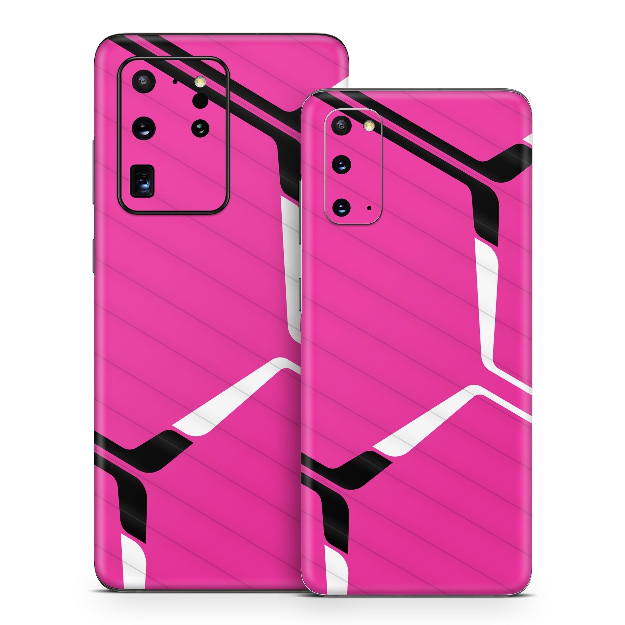 Samsung Galaxy S20 Series Skin design of Textile, Sleeve, Jersey, Purple, Pink, Violet, Font, Magenta, Material property, Electric blue, with pink, black, white colors
