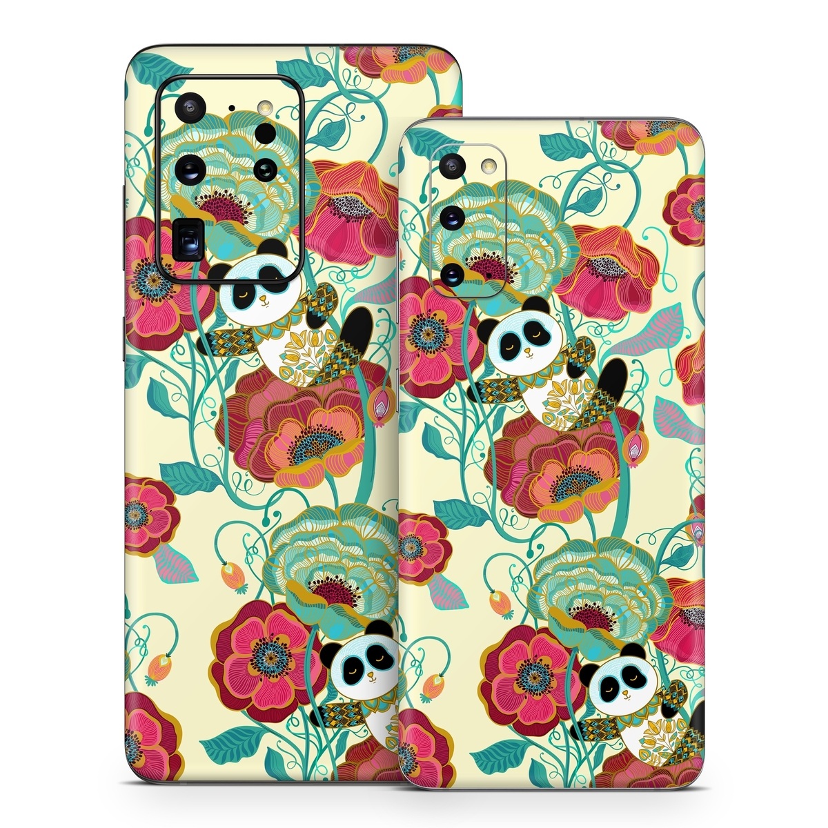 Samsung Galaxy S20 Series Skin design of Plant, Product, Green, Botany, Art, Flower, Pink, Rectangle, Red, Aqua, with white, red, pink, yellow, green, blue, black colors
