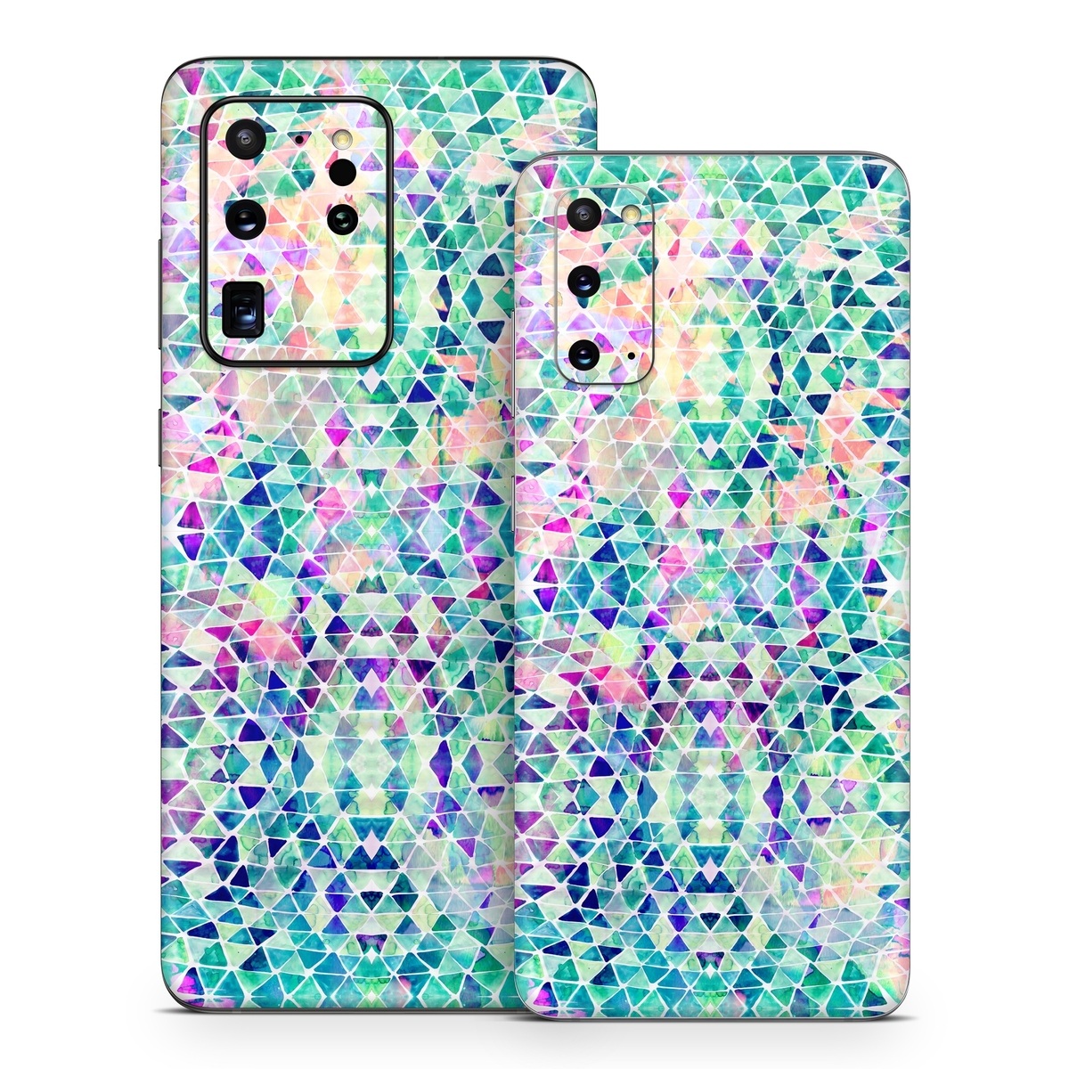Samsung Galaxy S20 Series Skin design of Pattern, Aqua, Line, Teal, Purple, Turquoise, Design, with white, blue, purple, orange, green colors
