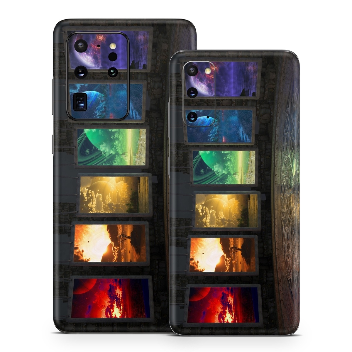 Samsung Galaxy S20 Series Skin design of Light, Lighting, Water, Sky, Technology, Night, Art, Geological phenomenon, Electronic device, Glass, with black, red, green, blue colors